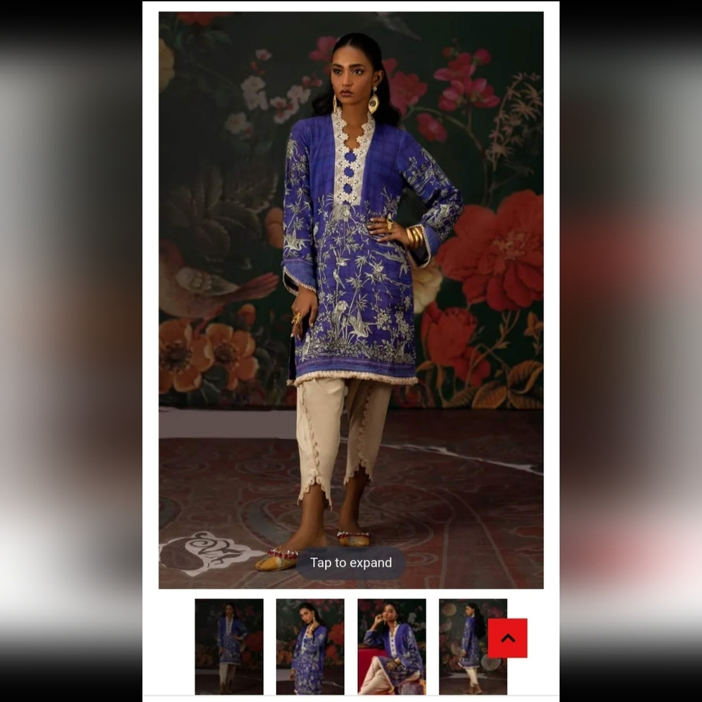 Elegant Blue Floral Kurta